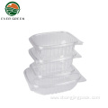 Disposable plastic clamshell clear food container